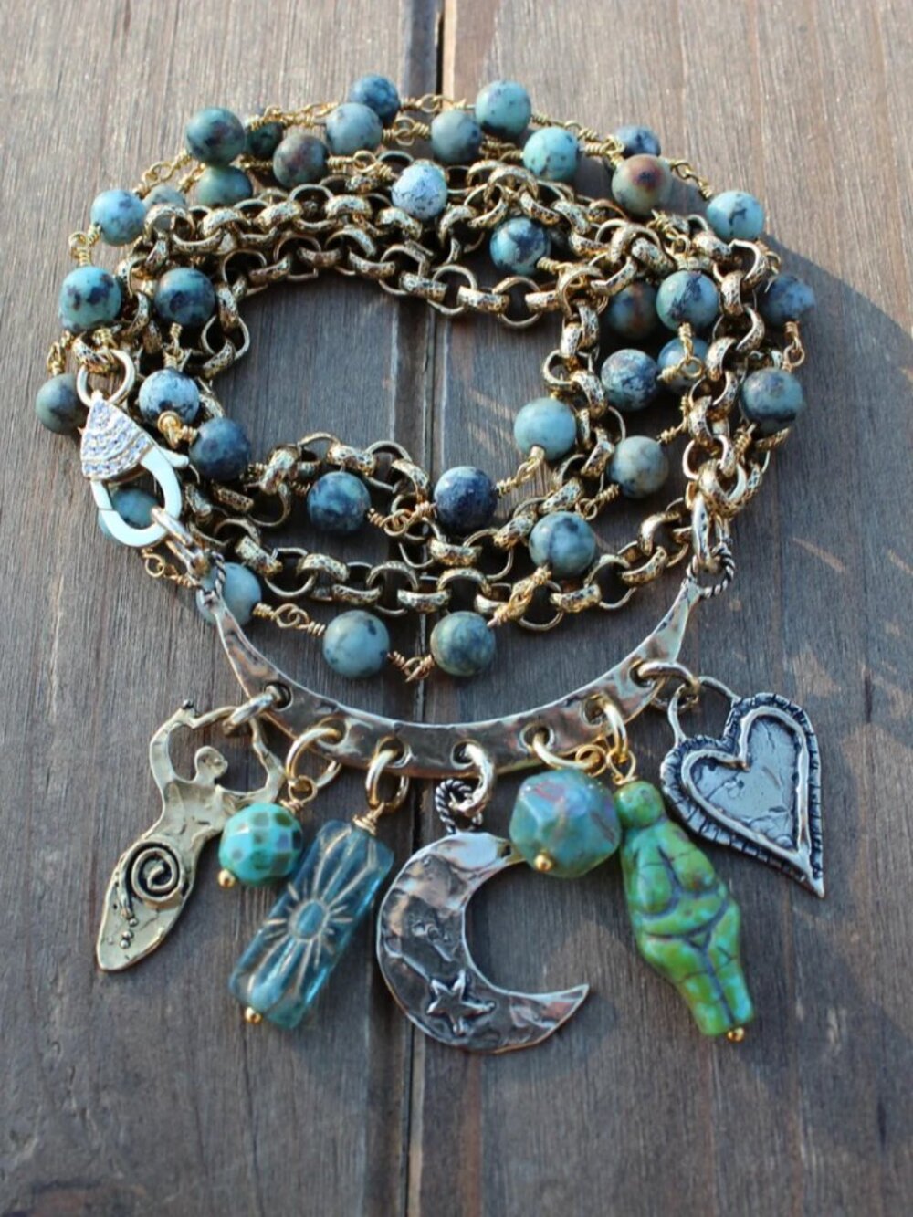 Goddess Double Strand Charm Necklace Artisan-made gifts